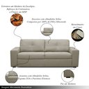 Ver imagem 2 de Sofá Decorativo Mendes 2 Lugares Sala de Estar 205cm Pés em Madeira Couro Bege G88 - Gran Belo