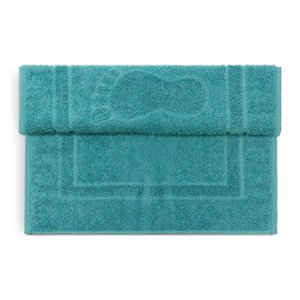 Tapete para Banheiro Toalha de Piso Algodão Super Absorvente - Turquesa