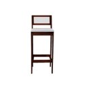 Ver imagem 3 de Kit 4 Banquetas Assento Encosto Estofado em Sintetico Hellen:imbuia com Sintetico Off White
