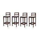 Ver imagem 2 de Kit 4 Banquetas Assento Encosto Estofado em Sintetico Hellen:imbuia com Sintetico Off White