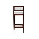 Ver imagem 5 de Kit 4 Banquetas Assento Encosto Estofado em Sintetico Hellen:imbuia com Sintetico Off White