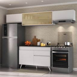 Armário de Cozinha Compacta 260cm Veneza Multimóveis V3698 Branco - 3