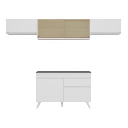 Armário de Cozinha Compacta 260cm Veneza Multimóveis V3698 Branco - 7