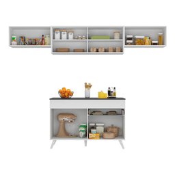 Armário de Cozinha Compacta 260cm Veneza Multimóveis V3698 Branco - 6