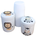 Ver imagem 2 de Kit Higiene Bebê 3 Pçs Safari, Potes + Garrafa Térmica