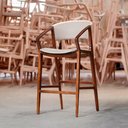 Ver imagem 3 de Banqueta Cyndi 53cm Madeira Maciça com Braço | Factor Off White - Sallar Home