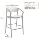 Ver imagem 5 de Banqueta Cyndi 53cm Madeira Maciça com Braço | Factor Off White - Sallar Home