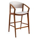 Ver imagem 1 de Banqueta Cyndi 53cm Madeira Maciça com Braço | Factor Off White - Sallar Home