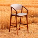 Ver imagem 2 de Banqueta Cyndi 53cm Madeira Maciça com Braço | Factor Off White - Sallar Home