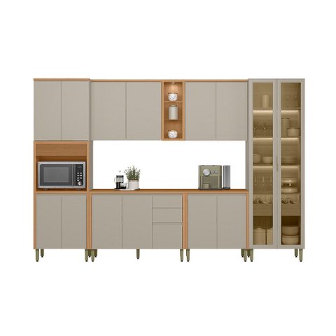 Cozinha 6 Peças com Torre Simples e Cristaleira Allure Linea Brasil