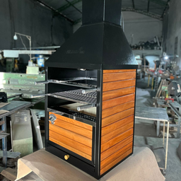 Churrasqueira de Bancada e Parede Wall Plus Vulkania Grill a Carvão Grelha Inox - Preto - 4
