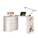 Ver imagem 6 de Escrivaninha Mesa Escritório em L Retrátil com Cômoda Módulos e Complementos 3 Gavetas 91,3cm Branco
