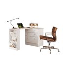 Ver imagem 3 de Escrivaninha Mesa Escritório em L Retrátil com Cômoda Módulos e Complementos 3 Gavetas 91,3cm Branco