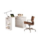 Ver imagem 3 de Escrivaninha Mesa Escritório em L Retrátil com Cômoda Módulos e Complementos 3 Gavetas 91,3cm Br