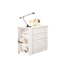 Ver imagem 5 de Escrivaninha Mesa Escritório em L Retrátil com Cômoda Módulos e Complementos 3 Gavetas 91,3cm Branco