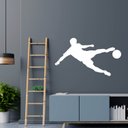 Ver imagem 3 de Adesivo de Parede Silhueta Jogador Futebol Chute Bola Quarto Menino Kanto Store Branco