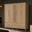 Ver imagem 4 de Guarda Roupa Casal 5 Portas 6 Gavetas 220cm Madeira Maciça Benton F06 Tauari - Lyam Decor