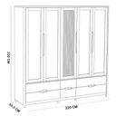 Ver imagem 6 de Guarda Roupa Casal 5 Portas 6 Gavetas 220cm Madeira Maciça Benton F06 Tauari - Lyam Decor