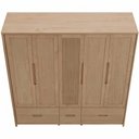 Ver mais imagens de Guarda Roupa Casal 5 Portas 6 Gavetas 220cm Madeira Maciça Benton F06 Tauari - Lyam Decor