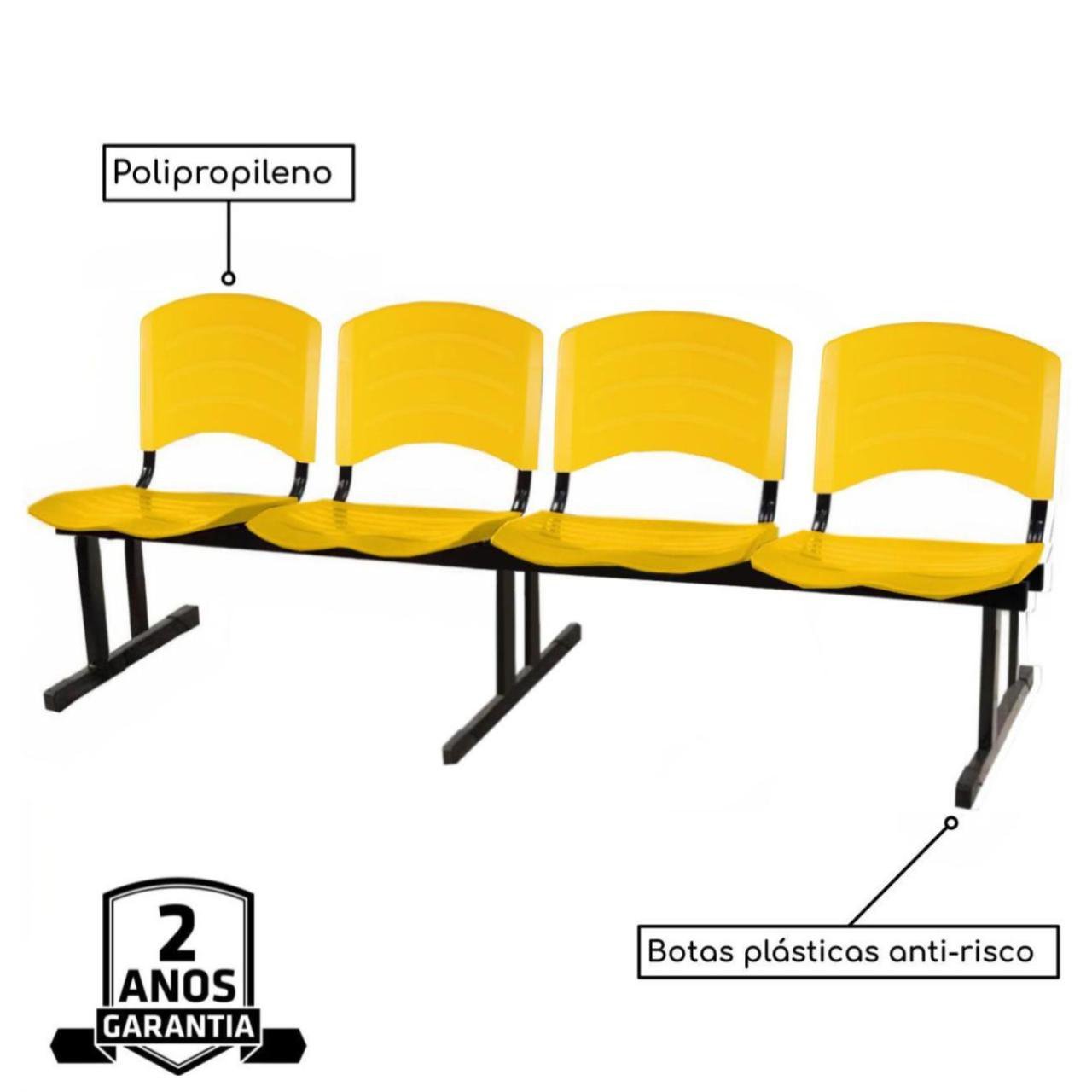 Cadeira Longarina Plástica 4 Lugares - 3