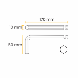 Chave Allen Longa Abaulada, Cromo Vanadio, Acabamento Fosfatizado 10 Mm - 5