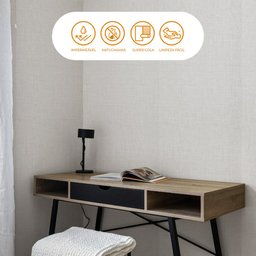 Placa Revestimento Adesiva Flexível para Parede Linho Cinza Mescla 60x300cm - 7