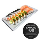 Ver imagem 2 de Kit 6 Pratos Servir Sushi Porcelana Retangular 22x11cm Creme