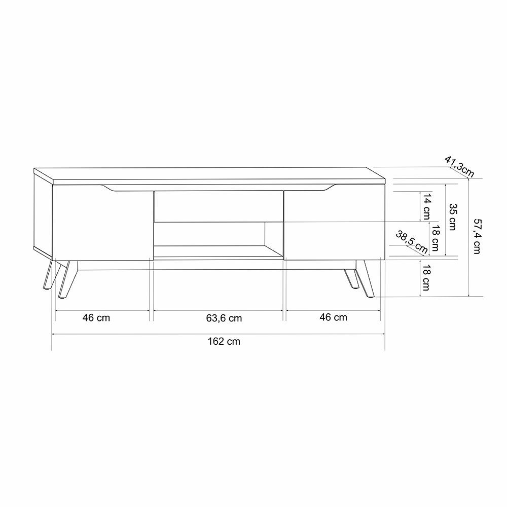 Rack Retrô Tóquio para TV até 60 polegadas Azul Navy - Olivar Móveis - 5