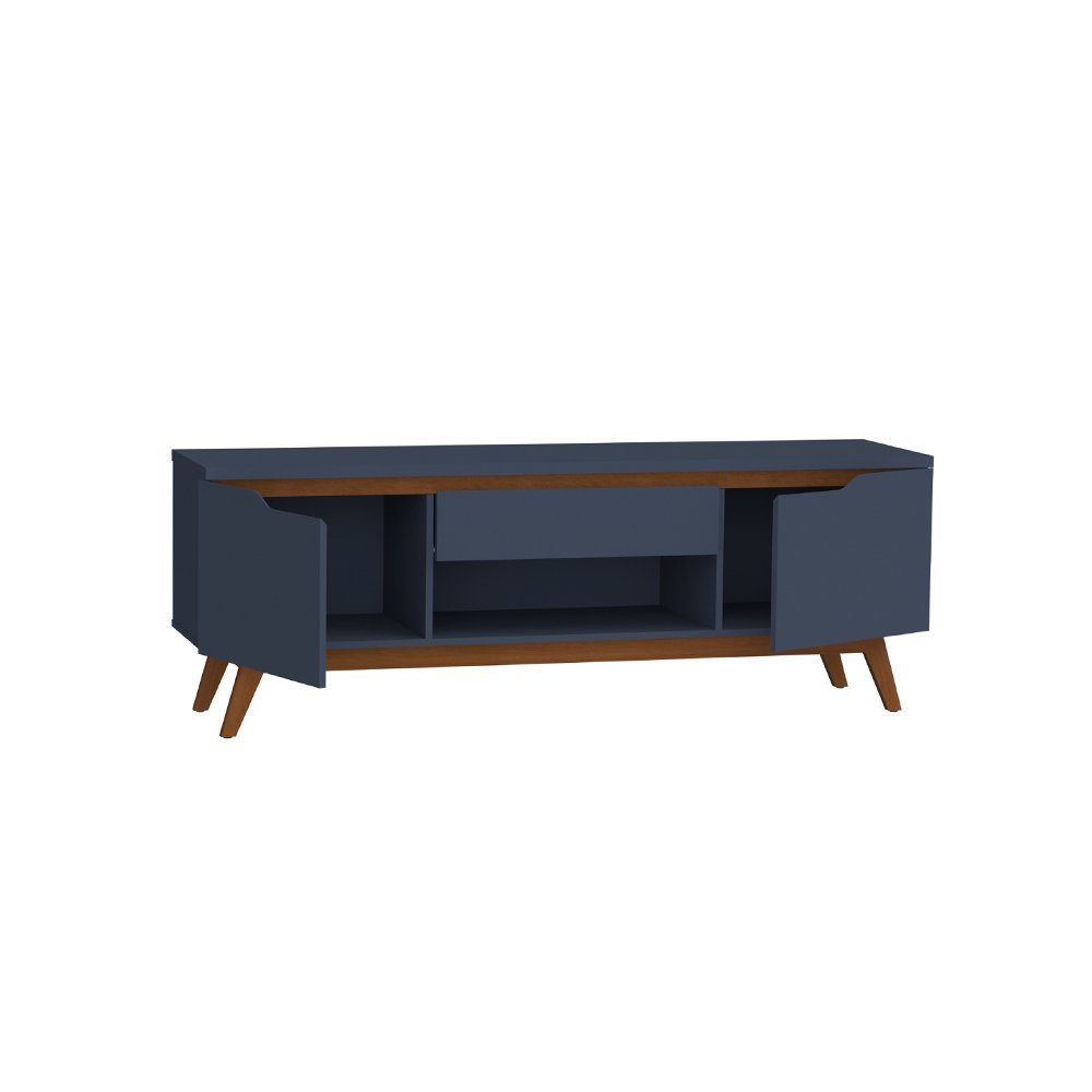 Rack Retrô Tóquio para TV até 60 polegadas Azul Navy - Olivar Móveis - 4