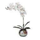 Ver imagem 1 de Arranjo No Vaso Prata Flores Artificial Orquideas Branca