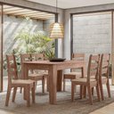 Ver imagem 1 de Conjunto Sala De Jantar1,35 Com 6 Cadeiras Amêndoa 51C