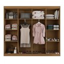 Ver imagem 7 de Guarda-roupa Ele e Ela 8 Portas 8 Prateleiras com Espelho Cinamomo/off White - Panorama Móveis