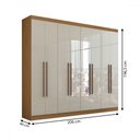Ver imagem 4 de Guarda-roupa Ele e Ela 8 Portas 8 Prateleiras com Espelho Cinamomo/off White - Panorama Móveis