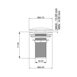 Válvula de Escoamento 7/8” Dourada para Lavatório Click Up Tampa Grande Go5222 Ducon Metais - 3