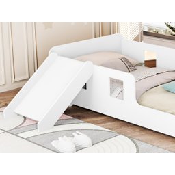 Cama Infantil Criança Montessoriana Manu Com Escorregador e Colchão - 5