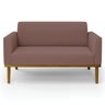 Sofá Namoradeira Base Madeira Castanho Maressa Veludo Rose - Ibiza - 7