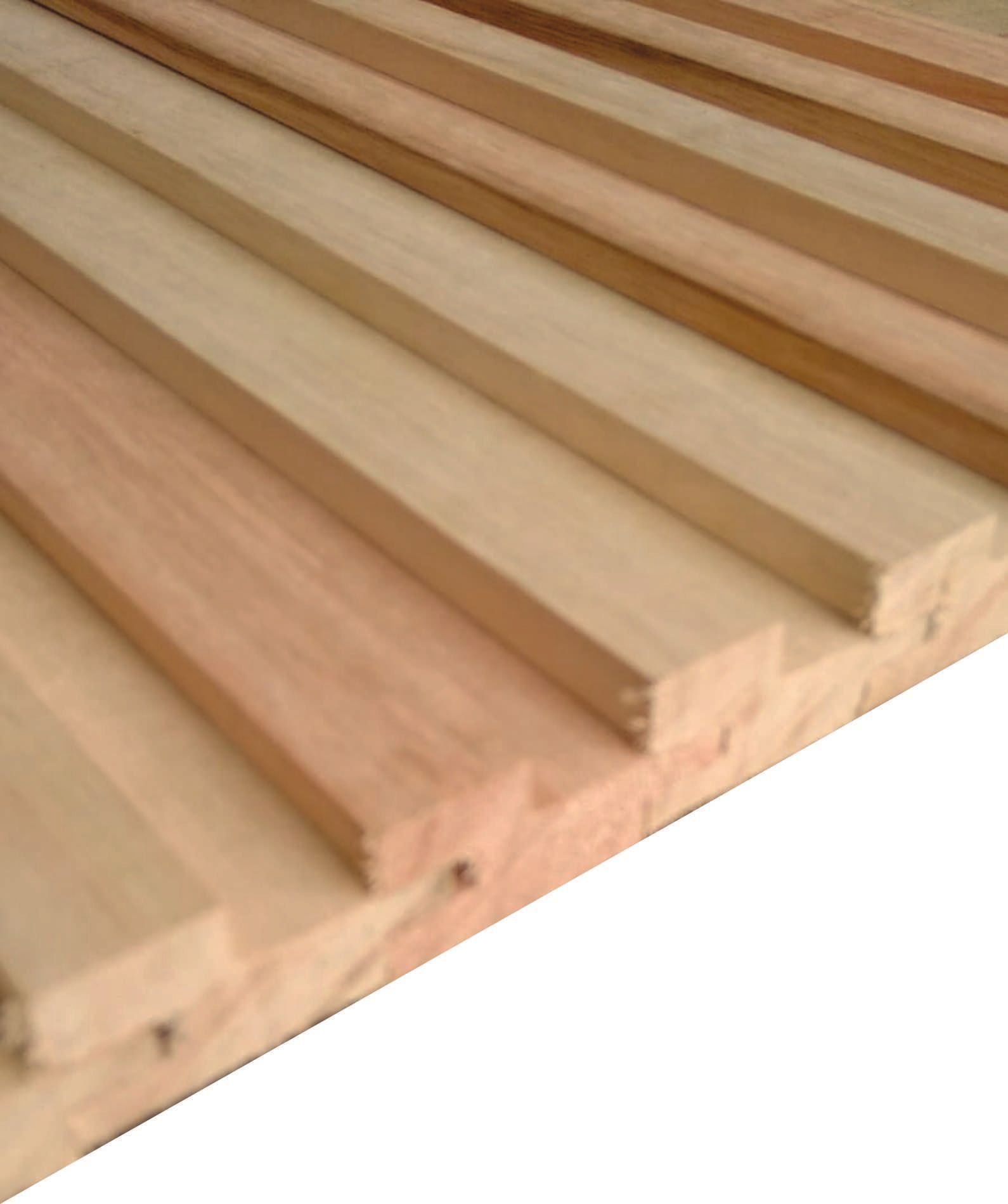 Painel Ripado de Madeira Maciça com Encaixe Macho e Fêmea Réguas 90x3,5 Cm Neonx M²:eucalipto