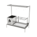 Ver imagem 1 de Churrasqueira Hotbox Parrilla para Alvenaria - 1 Firebox + 1 Grelha Uruguaia + Kit Tendal