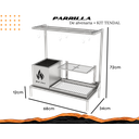 Ver imagem 2 de Churrasqueira Hotbox Parrilla para Alvenaria - 1 Firebox + 1 Grelha Uruguaia + Kit Tendal