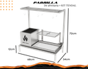 Ver imagem 2 de Churrasqueira Hotbox Parrilla para Alvenaria - 1 Firebox + 1 Grelha Uruguaia + Kit Tendal