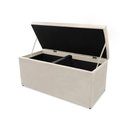 Ver imagem 4 de Kit Cabeceira e Calçadeira Baú Dubai Casal 140 Cm - Veludo Bege Claro