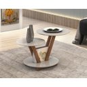 Ver imagem 1 de Mesa De Centro Laguna Redonda 2 Andares Decorativa Moderna - Off White