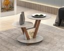 Ver imagem 1 de Mesa De Centro Laguna Redonda 2 Andares Decorativa Moderna - Off White