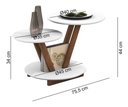 Ver imagem 3 de Mesa De Centro Laguna Redonda 2 Andares Decorativa Moderna - Off White