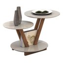 Ver imagem 2 de Mesa De Centro Laguna Redonda 2 Andares Decorativa Moderna - Off White