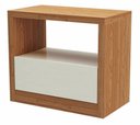 Ver imagem 1 de Mesa de Cabeceira Kiev com 1 Gaveta Cor Freijo com Off White - 57711