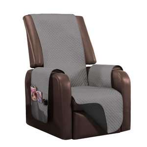 Capa Protetora de Poltrona 1 Lugar Impermeável Dupla Face: Cinza e Preto