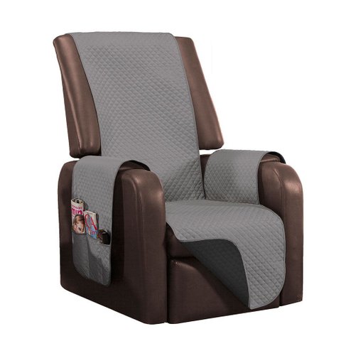 Capa Protetora de Poltrona 1 Lugar Impermeável Dupla Face: Cinza e Preto