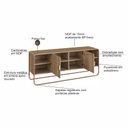 Ver imagem 5 de Rack Sala Orgânico 150cm 2 Portas Prateleiras e Pés em Metal Cor:hanover com Dourado