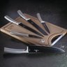 Jogo de 5 Facas Afiadas Inox Tábua Madeira Churrascos Chef Santoku Cozinha Faqueiro Berlinger Haus - 2